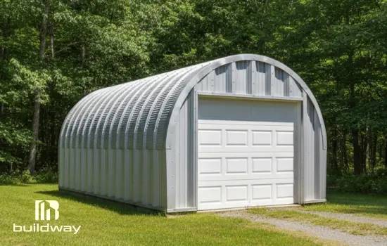 Quonset Workshop With Garage Door